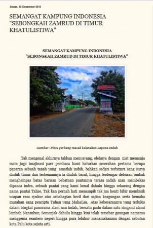 SEMANGAT KAMPUNG INDONESIA "SEBONGKAH ZAMRUD DI TIMUR KHATULISTIWA"