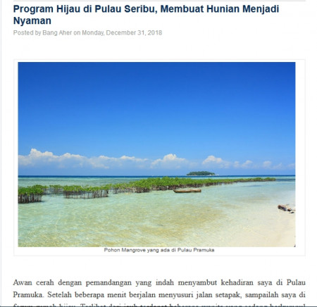 Program Hijau di Pulau Seribu, Membuat Hunian Menjadi Nyaman