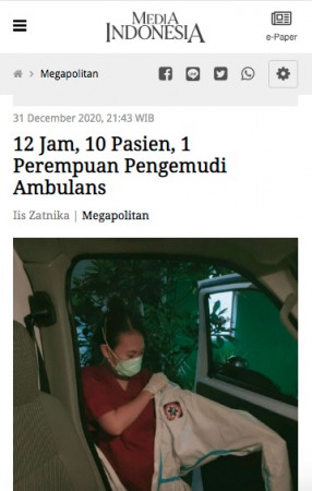 12 Jam, 10 Pasien, 1 Perempuan Pengemudi Ambulans