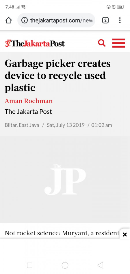 Garbage picker creates device to recycle used plastic
