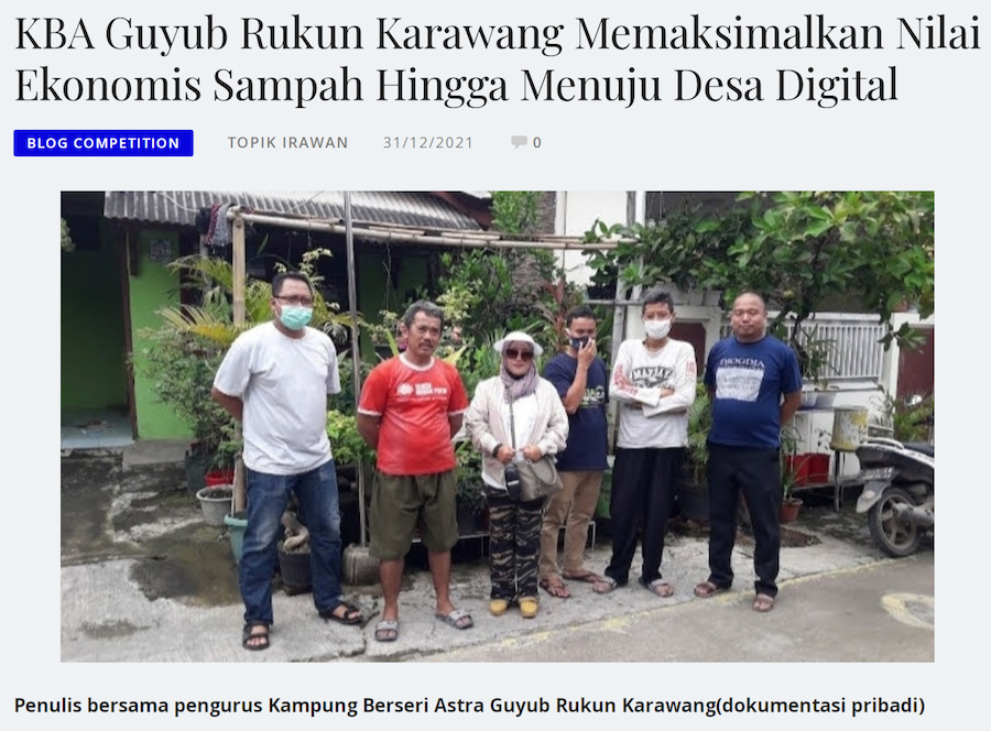 KBA Guyub Rukun Rukun Karawang Memaksimalkan Nilai Ekonomi Sampah Hingga Menuju Desa Digital