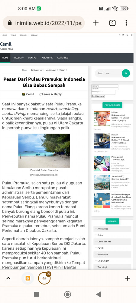 Pesan dari Pulau Pramuka: Indonesia Bisa Bebas Sampah
