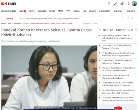 Rangkul Korban Kekerasan Seksual, Justitia Gagas Kolektif Advokat