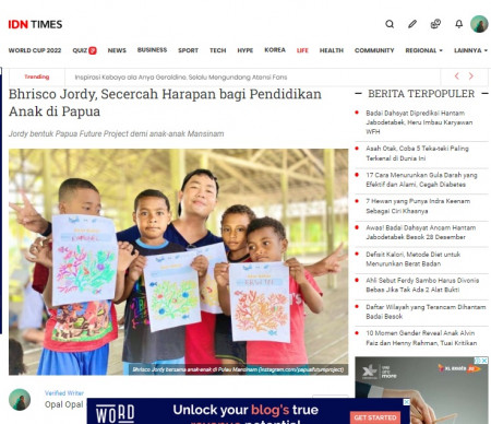 Bhrisco Jordy, Secercah Harapan bagi Pendidikan Anak di Papua
