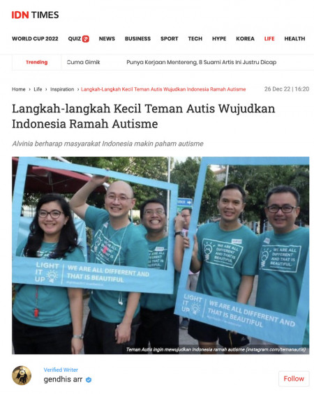 Langkah-langkah Kecil Teman Autis Wujudkan Indonesia Ramah Autisme