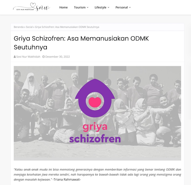 Griya Schizofren: Asa Memanusiakan ODMK Seutuhnya