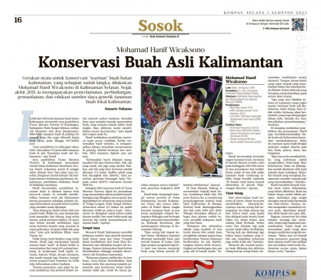 Mohamad Hanif Wicaksono, Konservasi Buah Asli Kalimantan