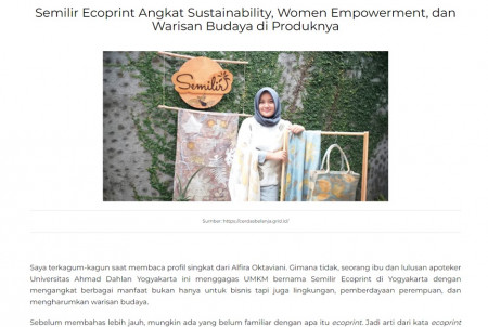 Semilir Ecoprint Angkat Sustainability, Women Empowerment, dan Warisan Budaya di Produknya