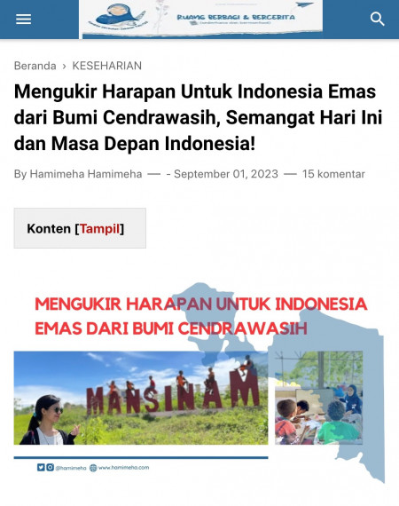 Mengukir Harapan Untuk Indonesia Emas dari Bumi Cendrawasih, Semangat Hari Ini dan Masa Depan Indonesia!