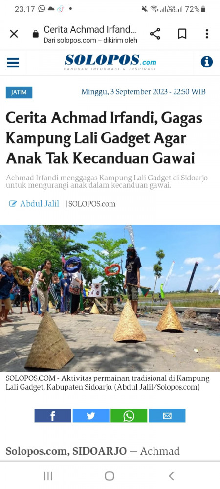 Cerita Achmad Irfandi, Gagas Kampung Lali Gadget Agar Anak Tak Kecanduan Gawai