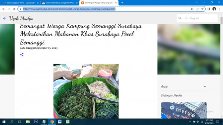 Semangat Warga Kampung Semanggi Surabaya Melestarikan Makanan Khas Surabaya Pecel Semanggi