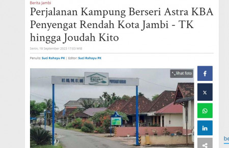 Perjalanan Kampung Berseri Astra KBA Penyengat Rendah Kota Jambi - TK hingga Joudah Kito