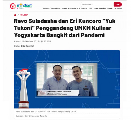 Revo Suladasha dan Eri Kuncoro &quot;Yuk Tukoni&quot; Penggandeng UMKM Kuliner Yogyakarta Bangkit dari Pandemi