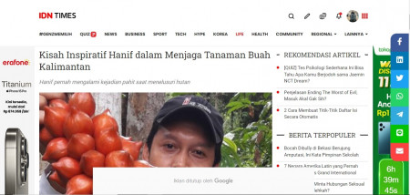 Kisah Inspiratif Hanif dalam Menjaga Tanaman Buah Kalimantan